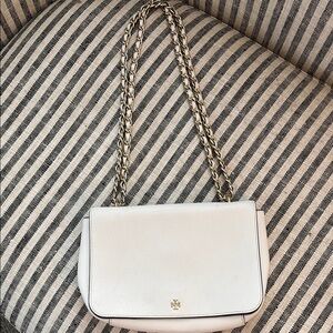 Tory Burch White Elegant Chain Shoulder Bag